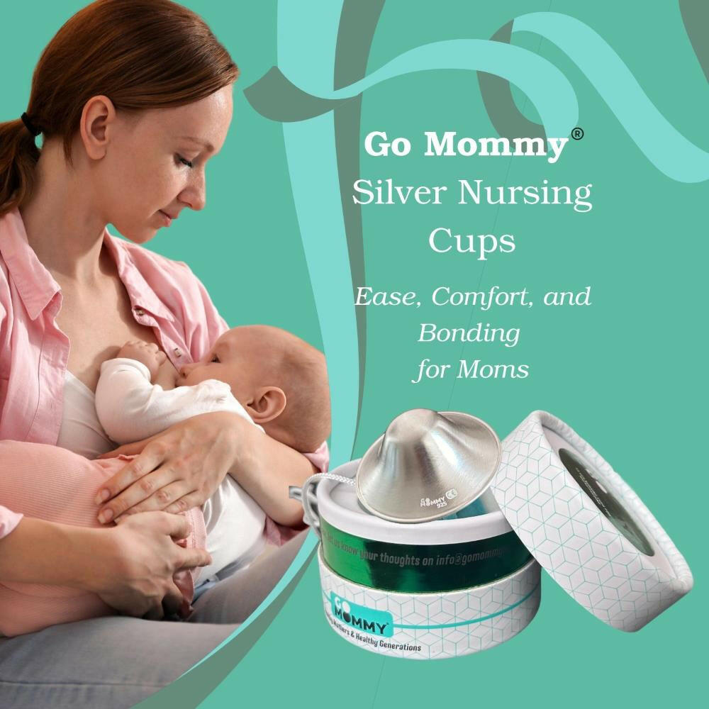 GO MOMMY® Silver Nursing Cups