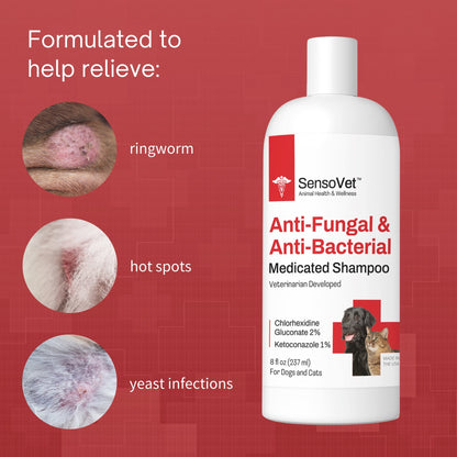 Anti-Fungal & Anti-Bacterial Shampoo for Dogs & Cats - 8oz