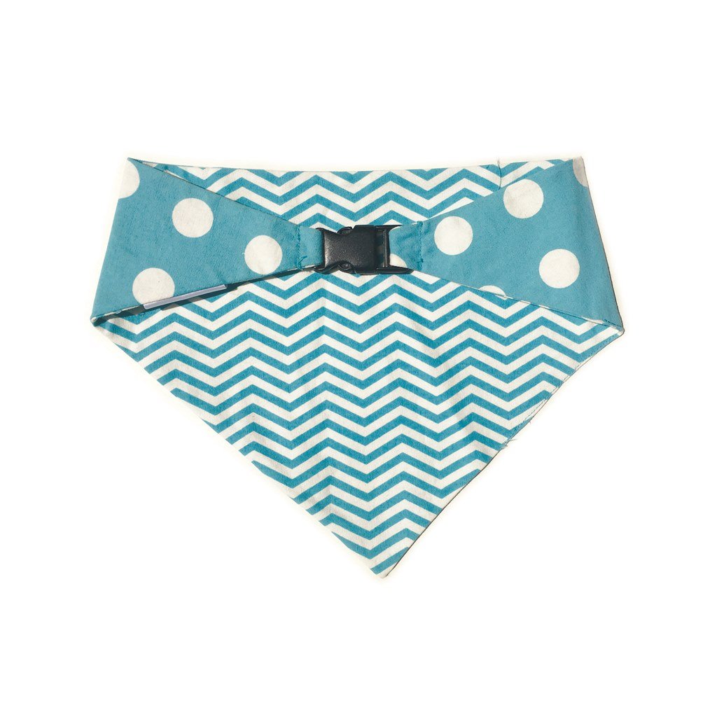 Baby Blue Chevron Reversible Dog Bandana