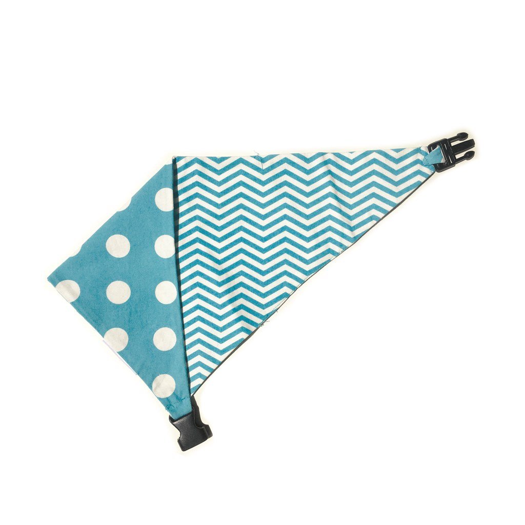 Baby Blue Chevron Reversible Dog Bandana