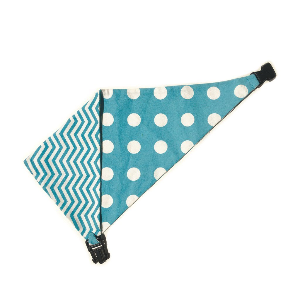 Baby Blue Chevron Reversible Dog Bandana