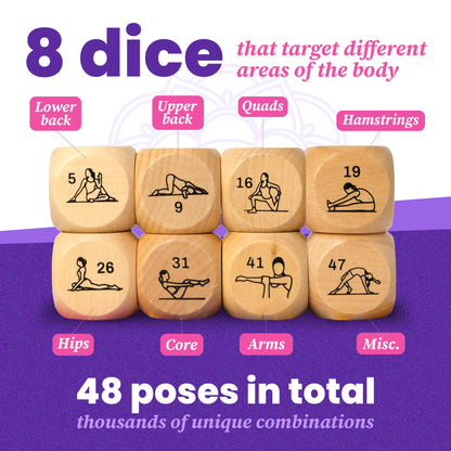 Yoga Dice | Zinsk | 8-pc Wood Yoga Dice Set