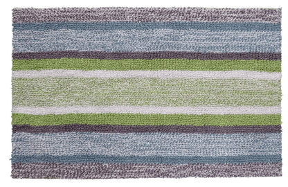 Hand Loomed Multi Color Striped Bath Rug