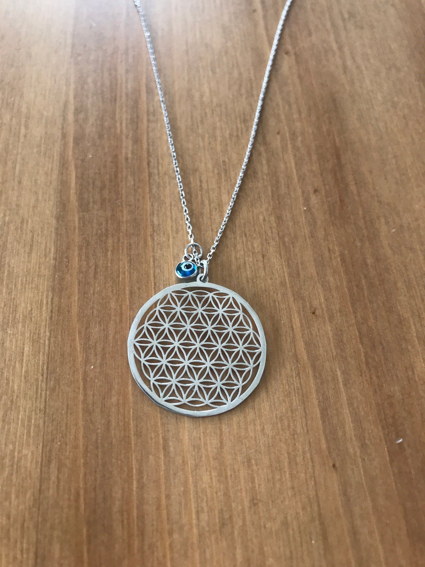 Unisex 925 Sterling Silver Flower of Life Necklace