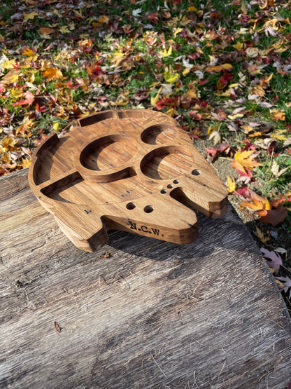 Millenium Falcon Hardwood Rolling Tray