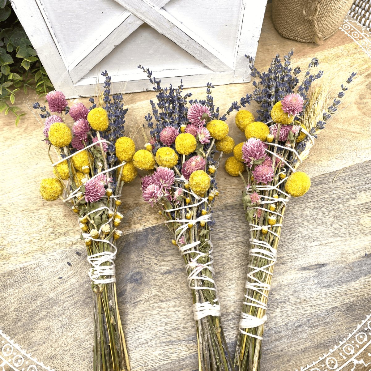 Lavender & Wheat, Floral Wand, Smudge Stick, 6 “