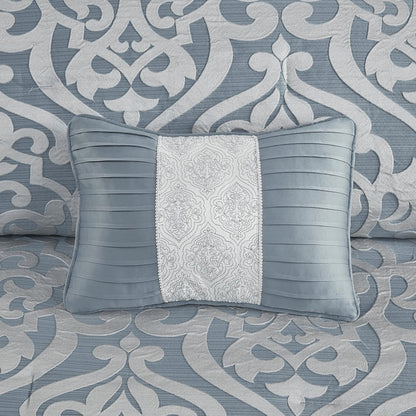 Luxurious 8 Piece Jacquard Comforter Set - Odette