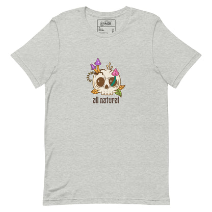 All Natural Mushroom-Skull Graphic T-shirt