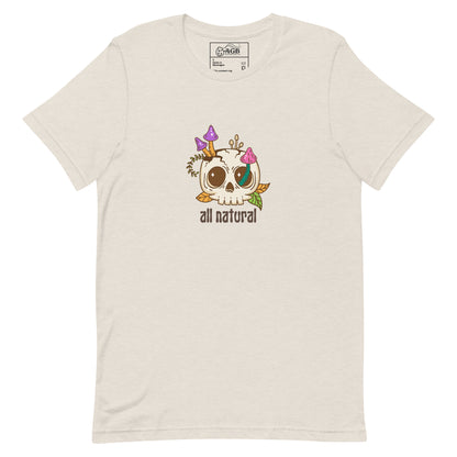 All Natural Mushroom-Skull Graphic T-shirt