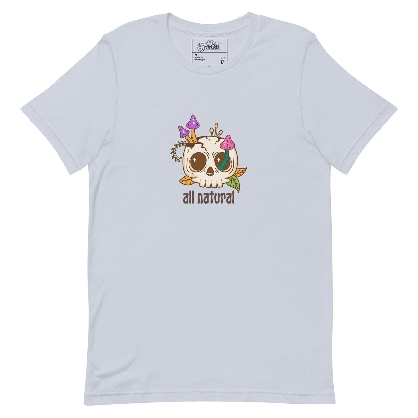 All Natural Mushroom-Skull Graphic T-shirt