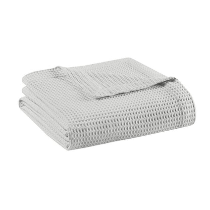 Waffle Weave Blanket 100% Cotton Blanket, Grey