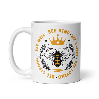 Bee Kind, Bee Thirsty Glossy Mug