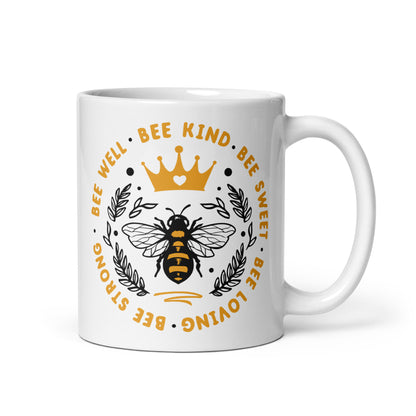 Bee Kind, Bee Thirsty Glossy Mug