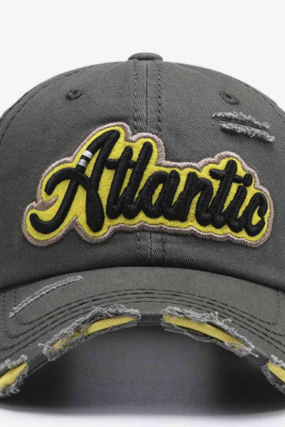 "Atlantic" Graphic Distressed Baseball Cap