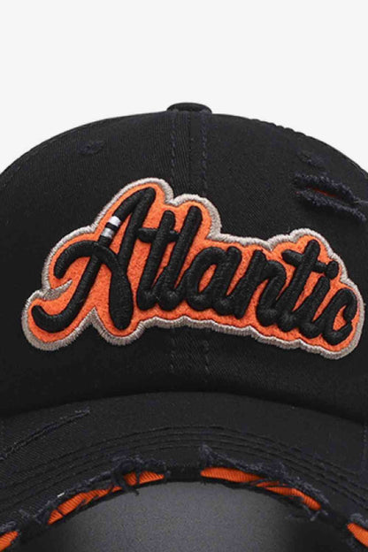 "Atlantic" Graphic Distressed Baseball Cap