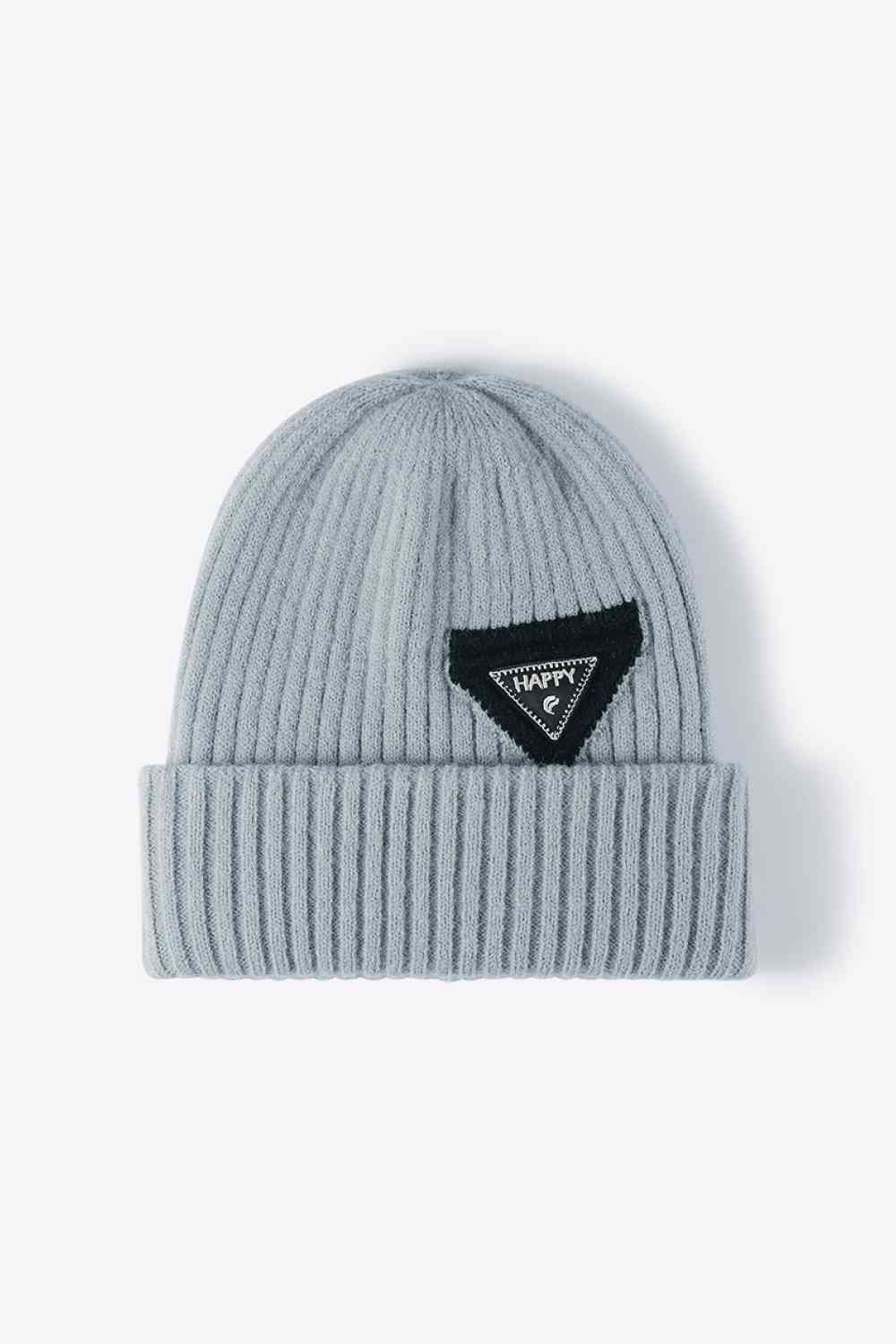 "Happy" Patch Beanie