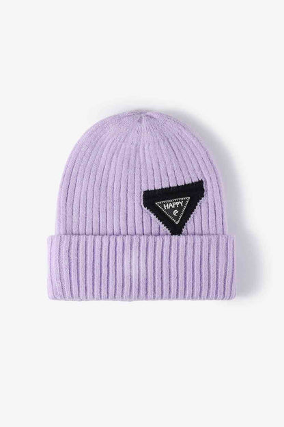 "Happy" Patch Beanie