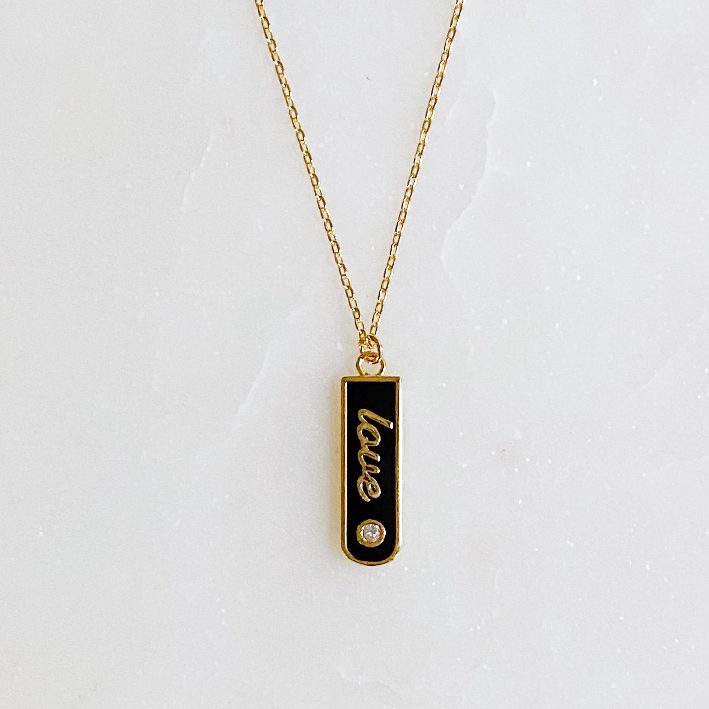 Love Drop Bar Necklace