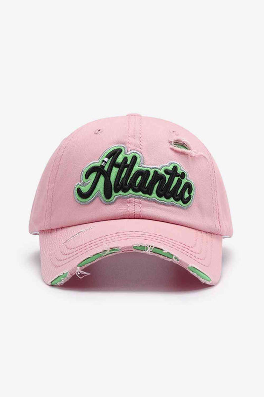 "Atlantic" Graphic Distressed Baseball Cap