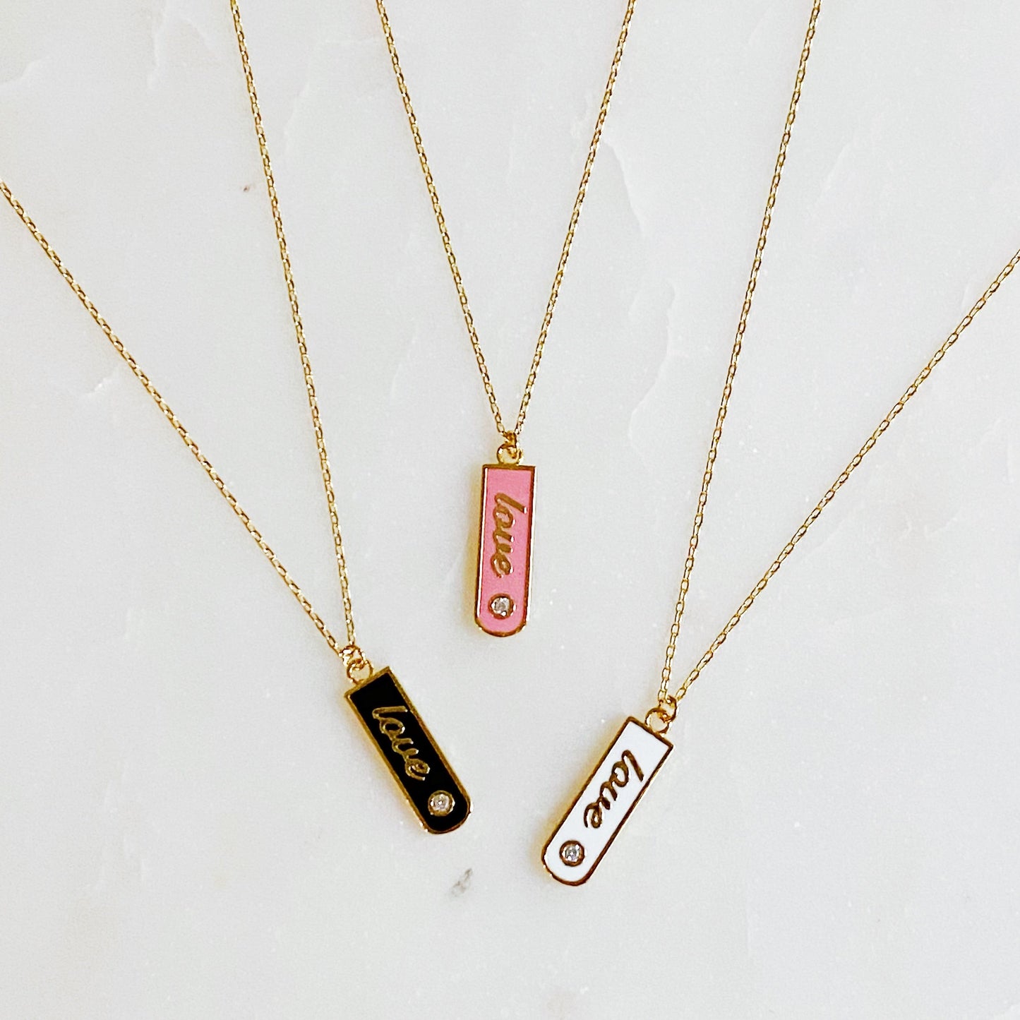 Love Drop Bar Necklace