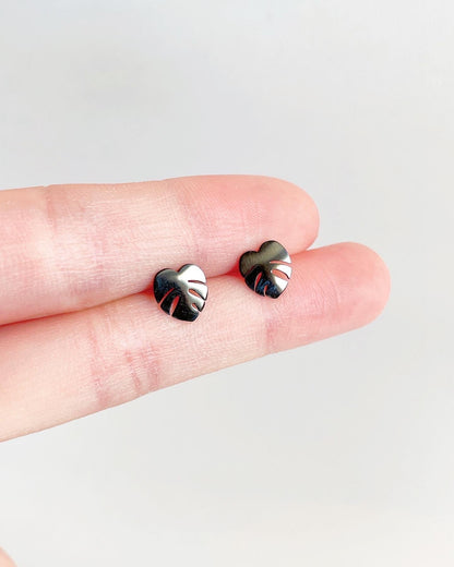 Black Plated Plant Stud Earrings Propagation Station Set