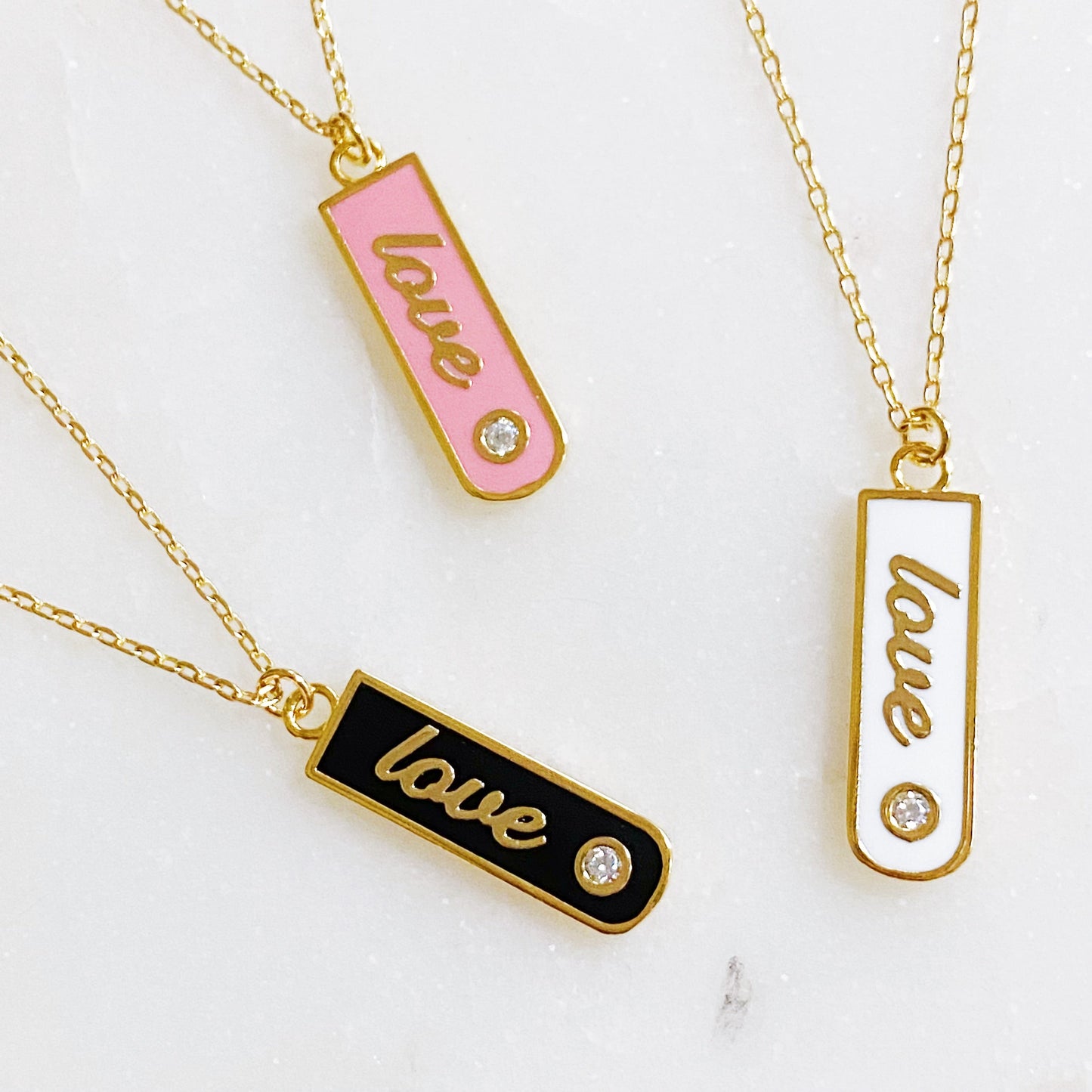 Love Drop Bar Necklace