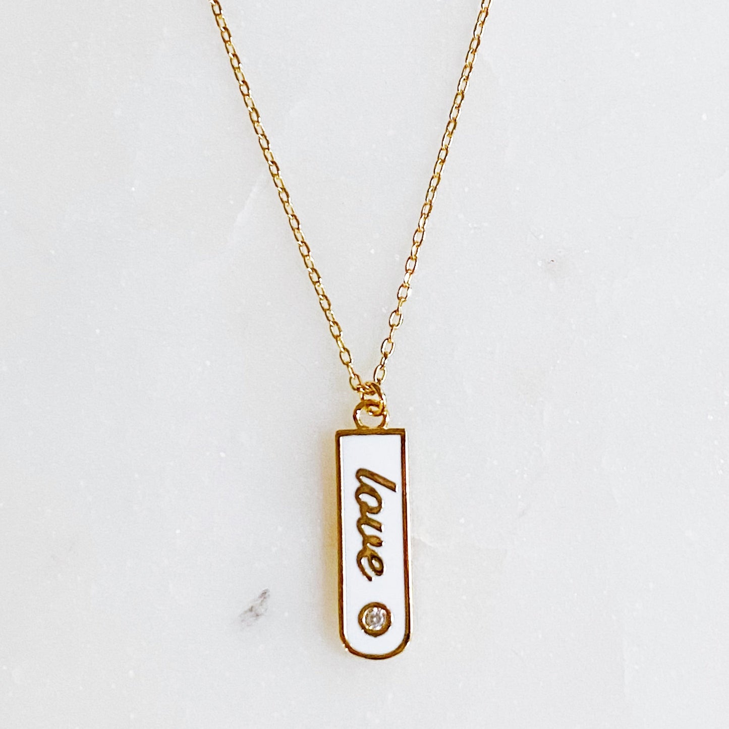 Love Drop Bar Necklace