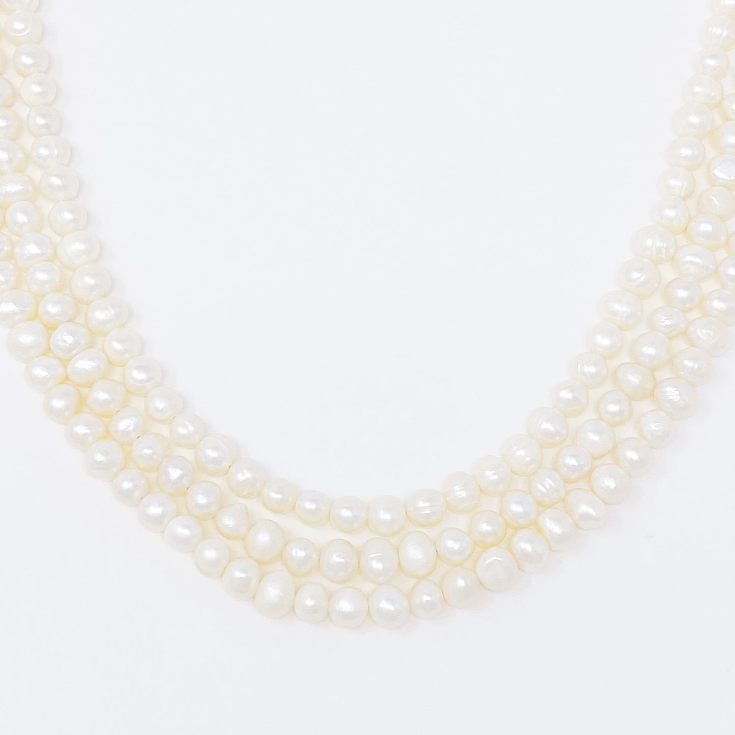 Three Strands Freshwater Pearl Necklace