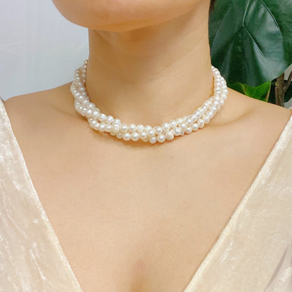 Three Strands Freshwater Pearl Necklace