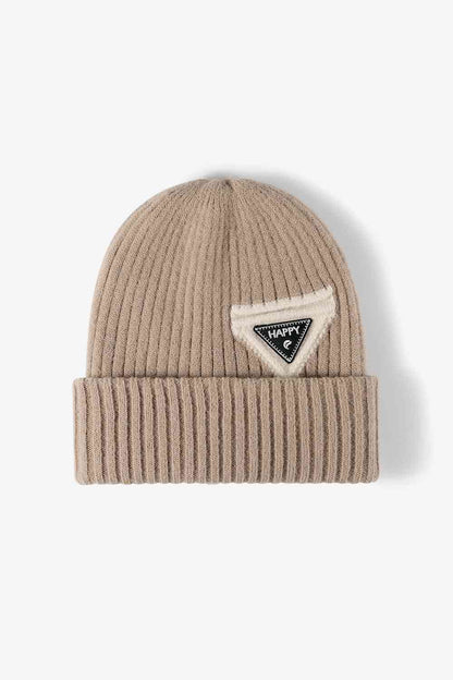 "Happy" Patch Beanie