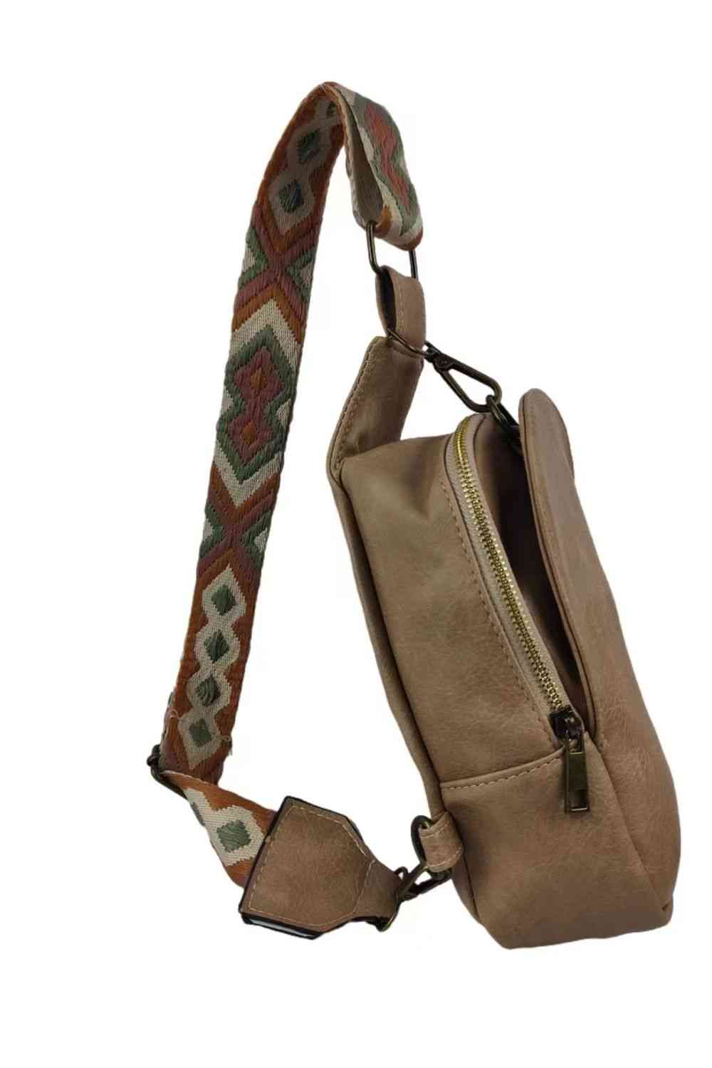 Random Pattern Adjustable-Strap Sling Bag