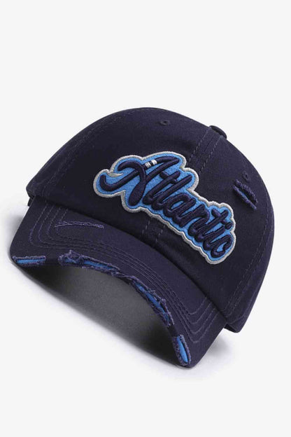 "Atlantic" Graphic Distressed Baseball Cap