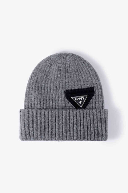 "Happy" Patch Beanie