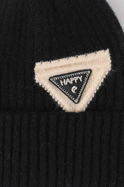 "Happy" Patch Beanie